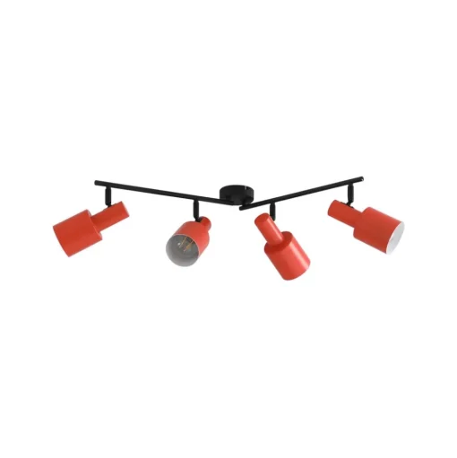 Lindby plafondspot Ovelia, oranje/zwart, 4-lamps, E27