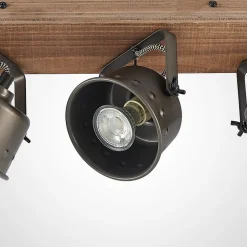 Lindby plafondspot Rubinjo, 62 cm, 4-lamps, hout, GU10