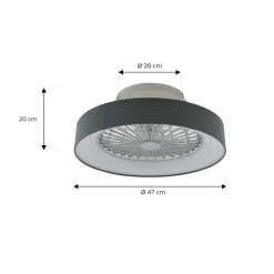 Lindby plafondventilator Mace, grijs, stil, CCT