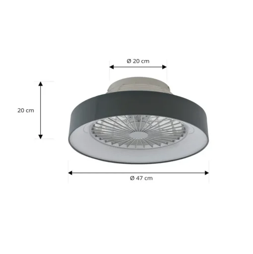 Lindby plafondventilator Mace, grijs, stil, CCT