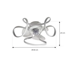 Lindby plafondventilator Lomata, wit, stil, Ø 23 cm