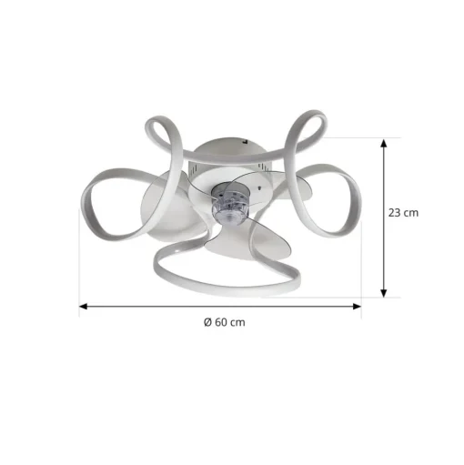 Lindby plafondventilator Lomata, wit, stil, Ø 23 cm