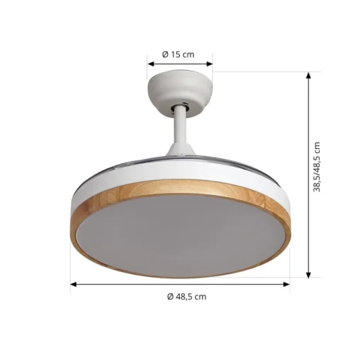 Lindby plafondventilator Oras, wit, DC, stil, Ø 107 cm