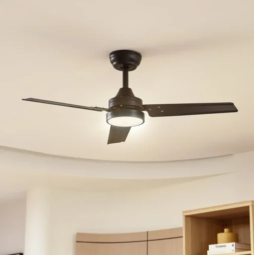 Lindby plafondventilator Aerallo, zwart, CCT, stil