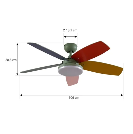Lindby plafondventilator Jonte, hout, DC, stil, Ø 106 cm