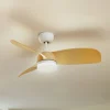 Lindby plafondventilator Enon, wit/houtkleurig, DC, stil