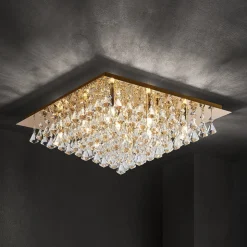 Lindby Rimedia plafondlamp, goud, 55 cm