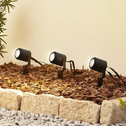 Lindby Smart LED buitenspot Nymo, CCT, RGB, Tuya, set van 3