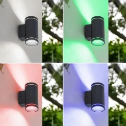 Lindby Smart LED buitenwandlamp Valtin CCT RGB Tuya IP54
