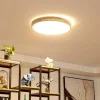 Lindby Smart LED plafondlamp Innes hout Ø51cm RGB CCT Tuya