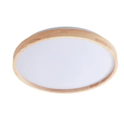 Lindby Smart LED plafondlamp Mirren hout Ø39,5cm CCT Tuya