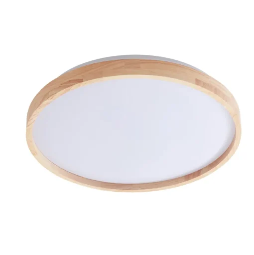 Lindby Smart LED plafondlamp Mirren hout Ø39,5cm CCT Tuya