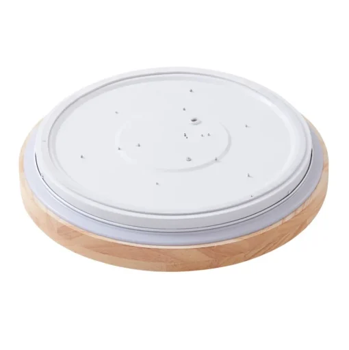 Lindby Smart LED plafondlamp Mirren hout Ø39,5cm CCT Tuya