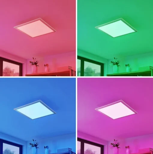 Lindby Smart LED plafondpaneel Kjetil 40 x 40 cm Tuya RGB CCT