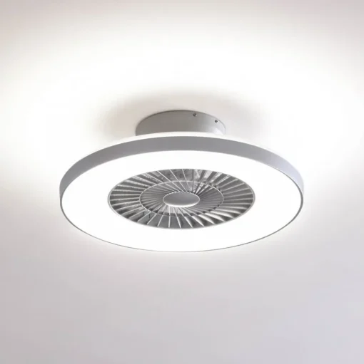 Lindby Smart LED plafondventilator Paavo, zilver, stil, Tuya