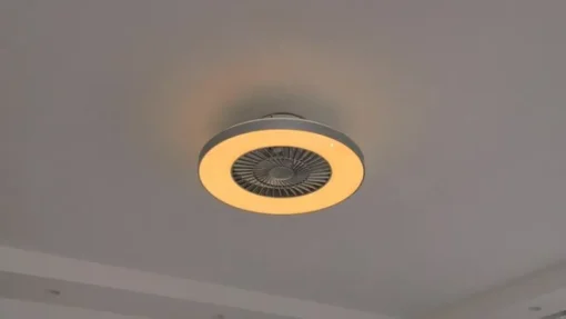 Lindby Smart LED plafondventilator Paavo, zilver, stil, Tuya