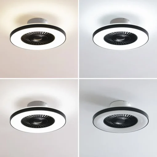Lindby Smart plafondventilator Paavo, zwart, stil, Tuya