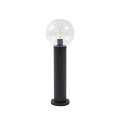 Lindby sokkellamp Dangan, helder, hoogte 60 cm, glas, metaal