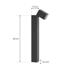 Lindby sokkellamp Othil, 50 cm hoog, antraciet, metaal