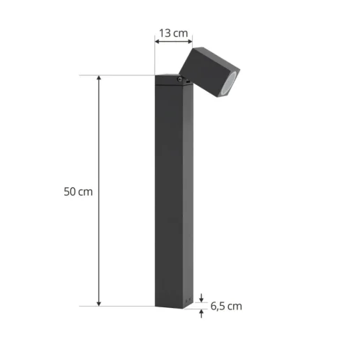 Lindby sokkellamp Othil, 50 cm hoog, antraciet, metaal