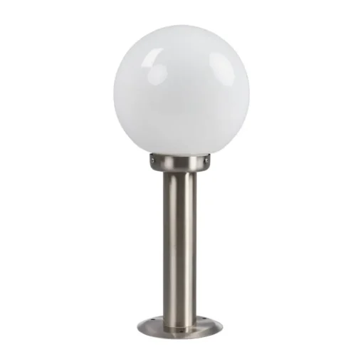 Lindby sokkellamp Vedran, hoogte 45 cm, glas, roestvrij staal