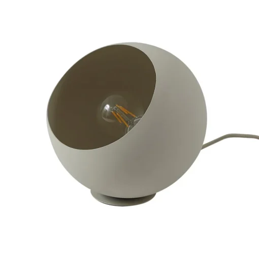 Lindby Solomia tafellamp, beige, ijzer, Ø 20 cm