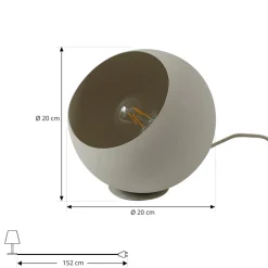 Lindby Solomia tafellamp, beige, ijzer, Ø 20 cm