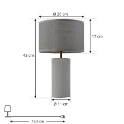 Lindby Sorscha tafellamp, wit, ijzer, Ø 26 cm