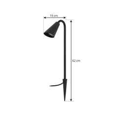 Lindby Sorvete grondspies lamp, zwart, metaal, hoogte 62cm