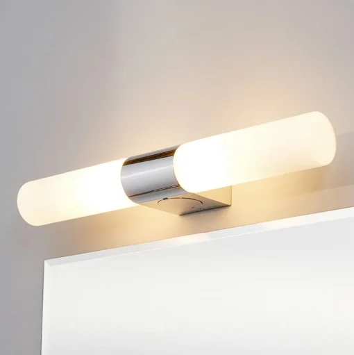Lindby spiegellamp Ziva, fitting, wit, glas, IP44