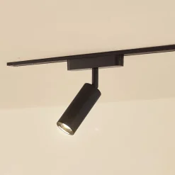 Lindby spot 48 V Lumaro, zwart, Ø 4 cm, aluminium, dimbaar