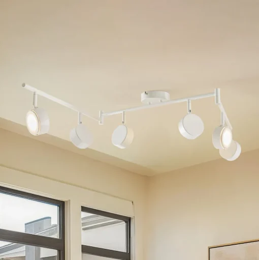 Lindby spot Jyla, wit, 4.000 K, 6-lamps, GX53