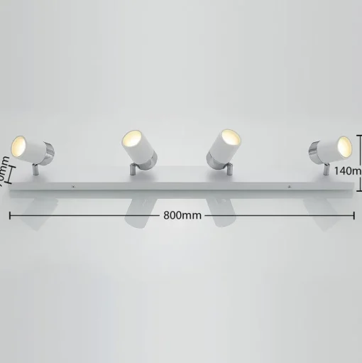 Lindby spot Kardo, 4-lamps, wit, metaal, IP44