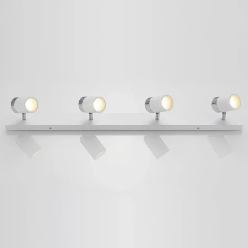 Lindby spot Kardo, 4-lamps, wit, metaal, IP44