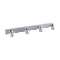 Lindby spot Kardo, 4-lamps, wit, metaal, IP44