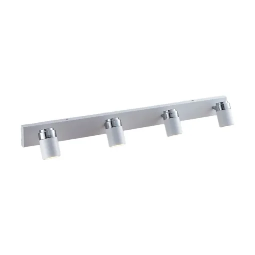 Lindby spot Kardo, 4-lamps, wit, metaal, IP44