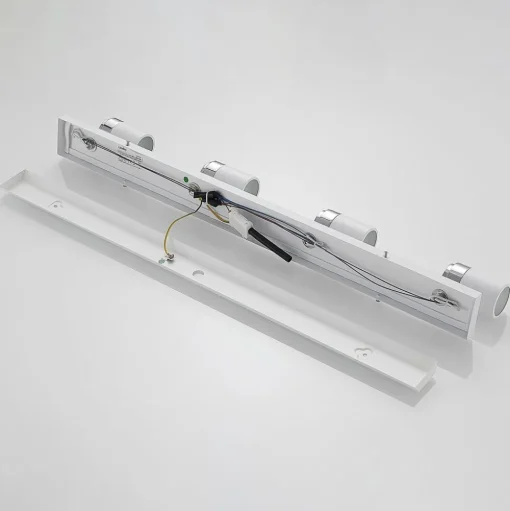 Lindby spot Kardo, 4-lamps, wit, metaal, IP44