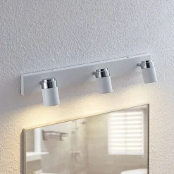 Lindby spot Kardo, 3-lamps, wit, metaal, IP44
