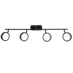 Lindby spot Neros, zwart, 4-lamps, 79,5 cm, CCT, ijzer