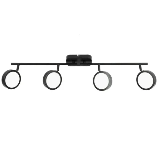 Lindby spot Neros, zwart, 4-lamps, 79,5 cm, CCT, ijzer