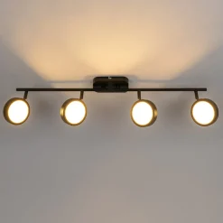 Lindby spot Neros, zwart, 4-lamps, 79,5 cm, CCT, ijzer