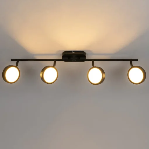 Lindby spot Neros, zwart, 4-lamps, 79,5 cm, CCT, ijzer
