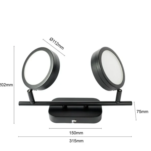 Lindby spot Neros, zwart, 2-lamps, 31,5 cm, CCT, ijzer