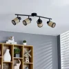 Lindby Spot Yaelle, 76 cm, 4-lamps, rotan, zwart, E27