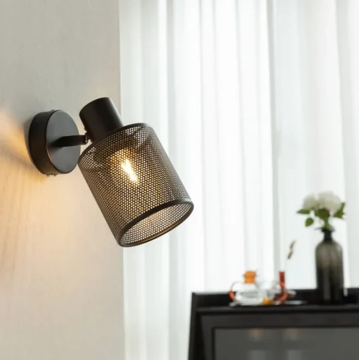 Lindby Stancho Spot, 1-lamp, zwart