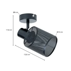 Lindby Stancho Spot, 1-lamp, zwart