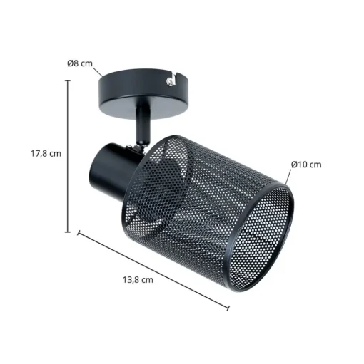 Lindby Stancho Spot, 1-lamp, zwart