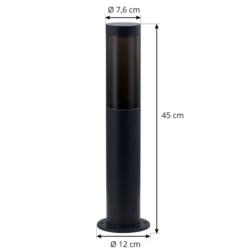 Lindby Statius sokkellamp, antraciet, ijzer, 45 cm