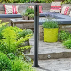 Lindby Statius tuinpadverlichting, antraciet, ijzer, 100 cm