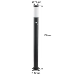 Lindby Statius tuinpadverlichting, antraciet/wit, sensor, 100cm